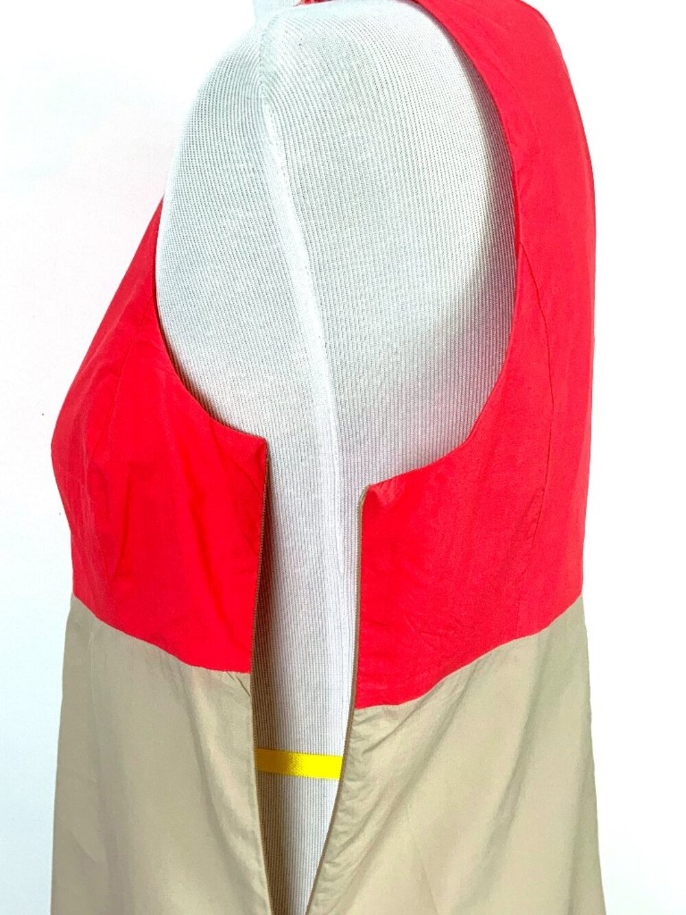 Guglielminotti Archivio '67 Italy Designer Red & Tan Cotton A-Line Dress Sz 6 - Picture 6 of 16